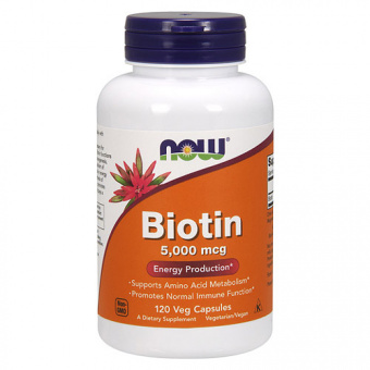 Now Биотин Biotin 5000 мкг 120 капс