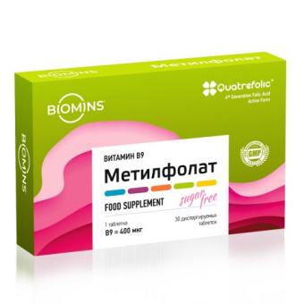 BioMins Метилфолат (В9) 30таб